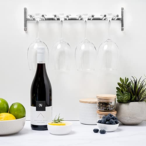 Wine Glass Rack, Wall Mounted Wine Glass Rack, Under Cabinet Stemware Rack for Kitchen