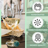 Wine Glass Charms for Stem Glasses, Wine drink markers Set of 6 with Gold edging